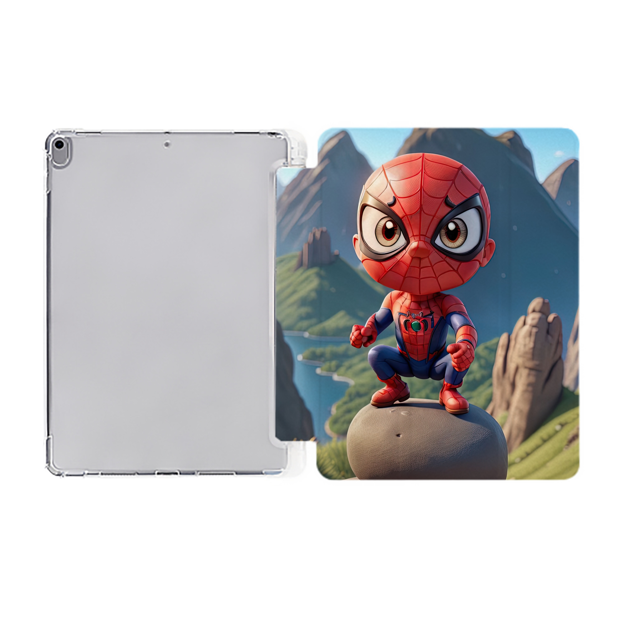 （画像用） Spider Man スパイダーマン IPad ケース ペン収納付き 三つ折りスタンド PUレザー×シリコン 対応機種9.5/10.5/10.9インチ